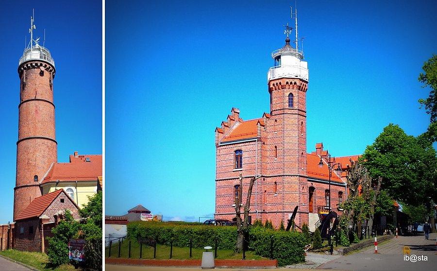 Latarnie w Jarosławcu (lewa) i w Ustce