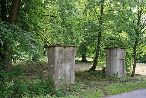 Resztki ogrodzenia zabytkowego parku w Zameczku