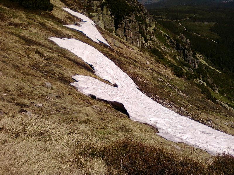 Śnieg w kotle Małego Stawu