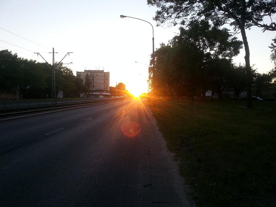 Zachód słońca Łódź Paderewskiego