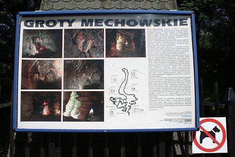 Tablica przed Grotą Mechowską
