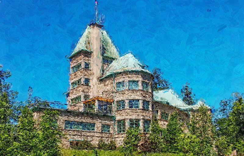 FotoSketcher - zamek Prezydencki w Wiśle