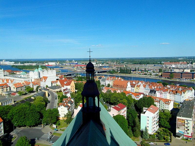 Widok na Szczecin z katedry