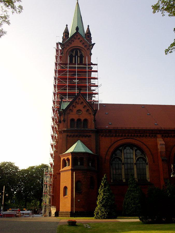 Trwa remont wieży kościoła pod wezwaniem Świętej Anny w Zabrzu