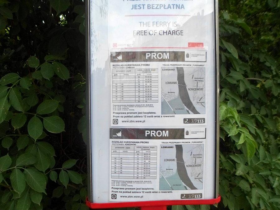 ZTM Rozkład jazdy(?) promu