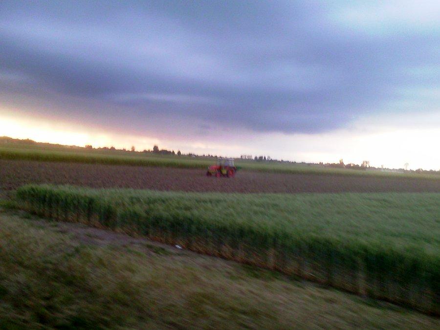 Rozmazany traktor
