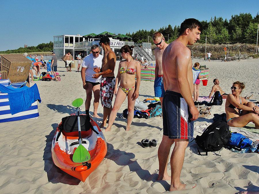 Skandia Maraton Lang Team w Krokowa 2015 r.Po wyścigu - plażowanie w Dębkach