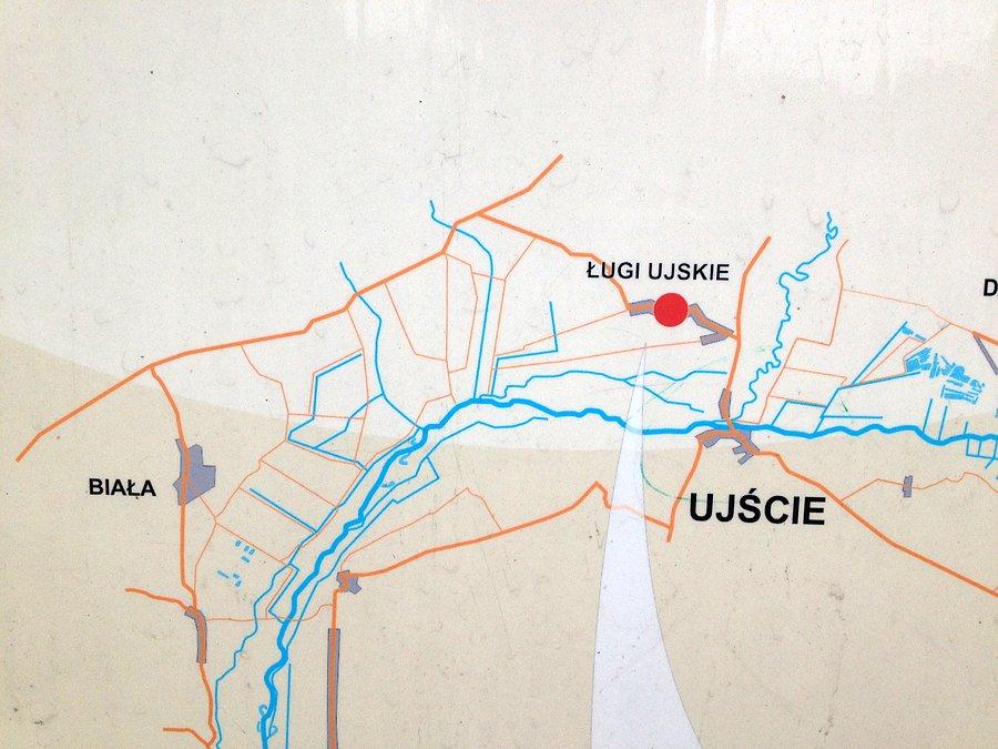 Fragment dzisiejszej trasy - Ujście - Ługi Ujskie - Biała