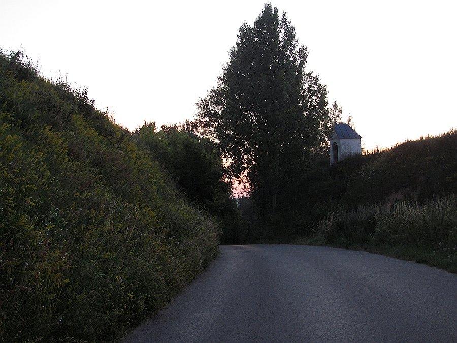 Przefajny wąwozik na podjeździe do Krzczonowic, z odsłonięcami gipsu krystalicznego