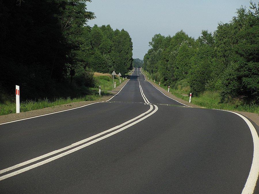Zaczynają się męczące proste z Osieka (na szczęście przez las)