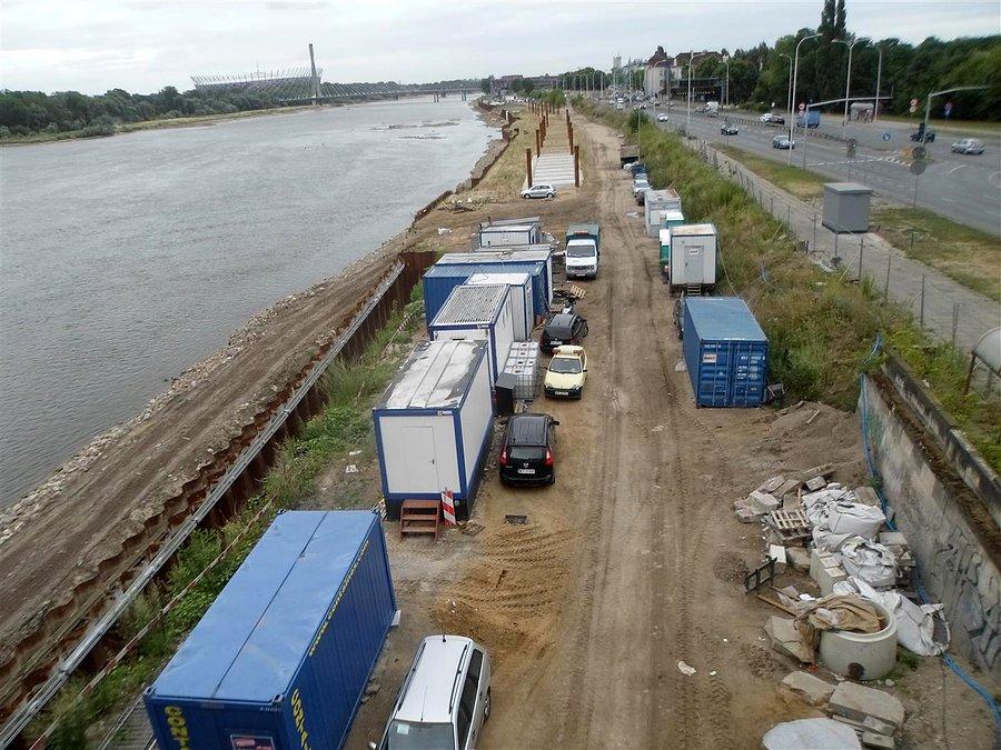 Fotka z mostu. Bulwary wiślane