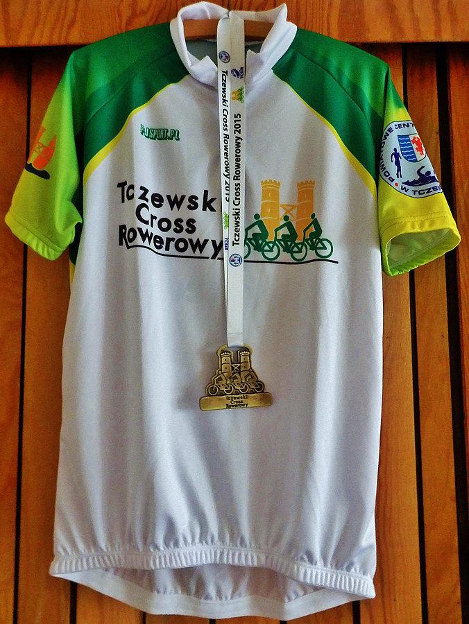 Tczewski Cross Rowerowy 2015 r. Medal i koszulka rowerowa,dla każdego kto ukończył cross
