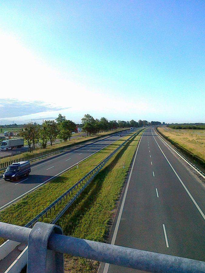 Widok z wiaduktu nad A1