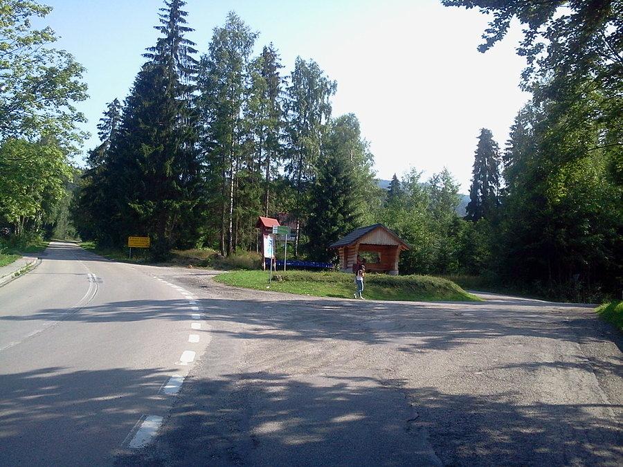 Początek podjazdu na Salmopol
