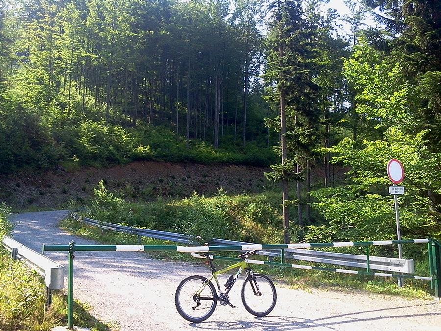 Początek szutrowego podjazdu