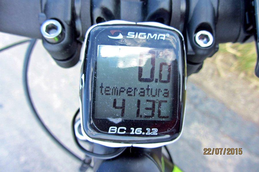 Temperatura jaką rejestrował licznik w słońcu