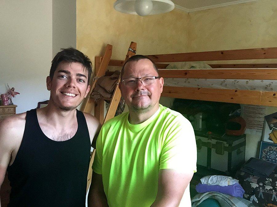 Claudio rowerzysta z Turynu razem nocowalismy w Ameglia górskiej wioseczce