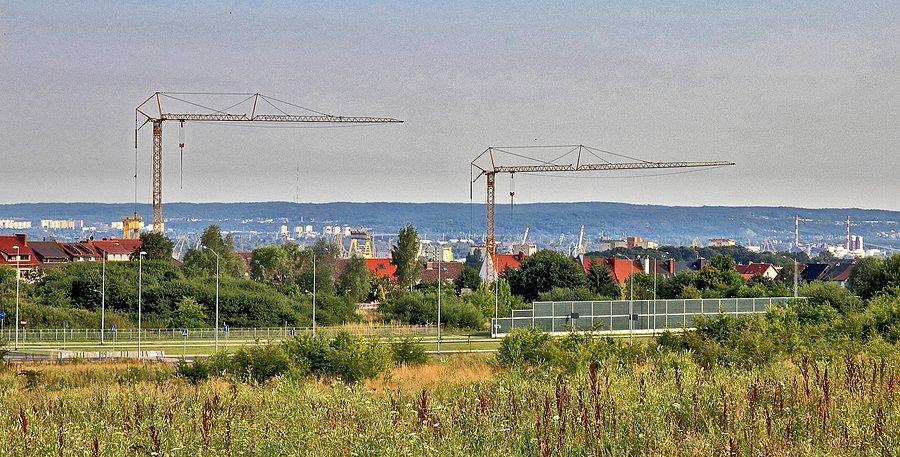Widok z ulicy Łącznej na Szczecin