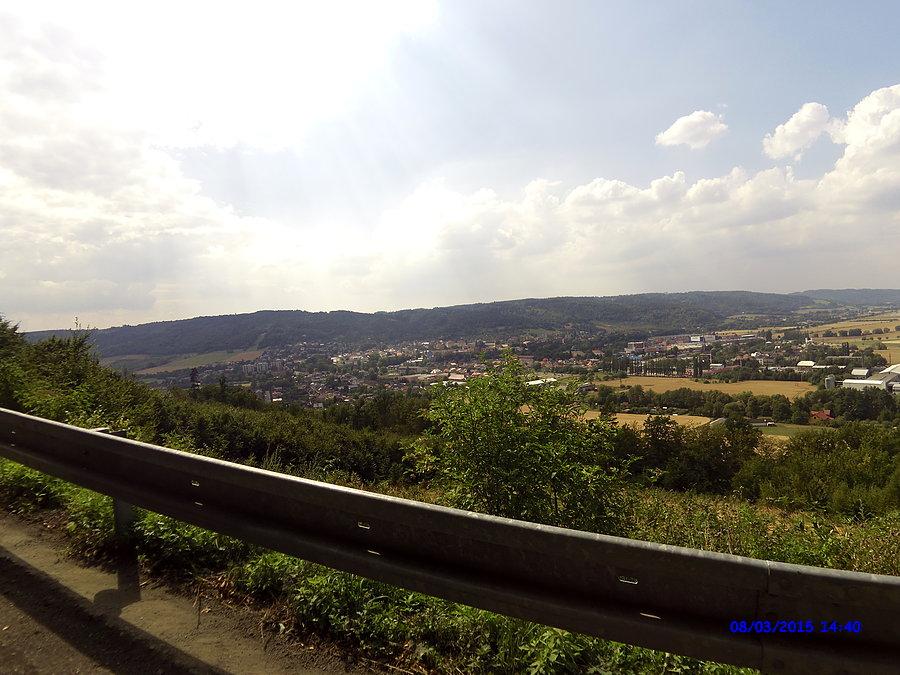 Panorama miasta Odry z podjazdu na Pohor