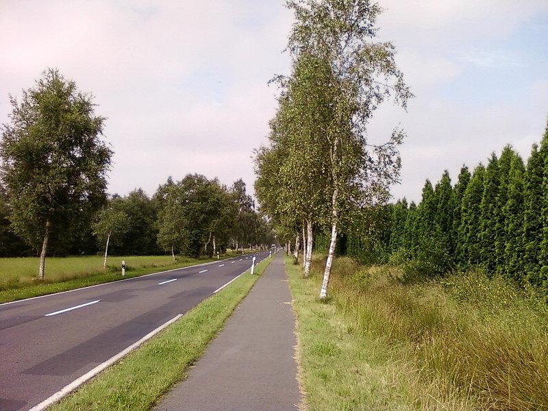 Droga rowerowa wzdłuż szosy