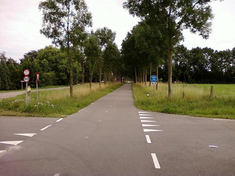 Droga rowerowa wzdłuż szosy