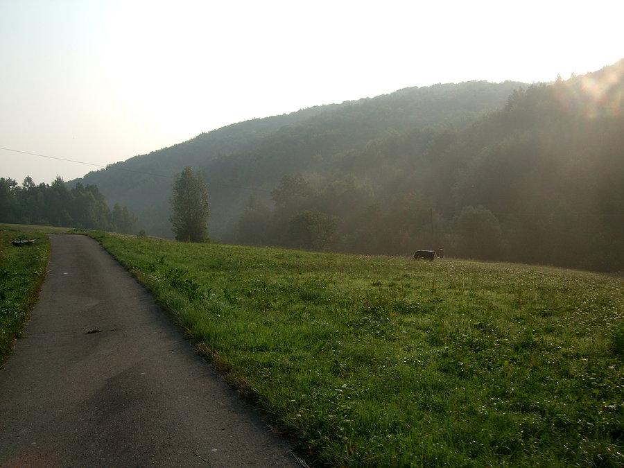 Łączki droga do mostu wiszącego