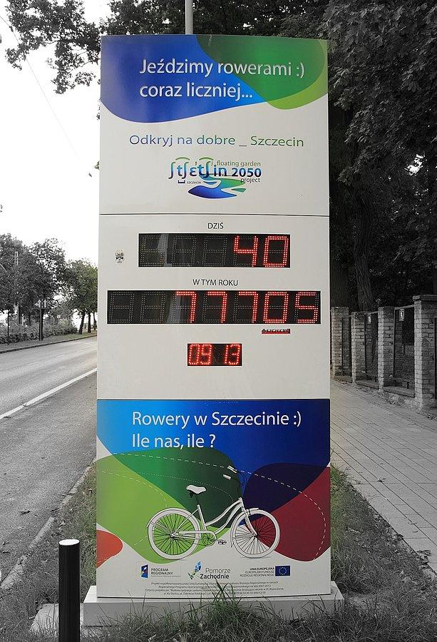 Licznik rowerzystów na ulicy Ku Słońcu