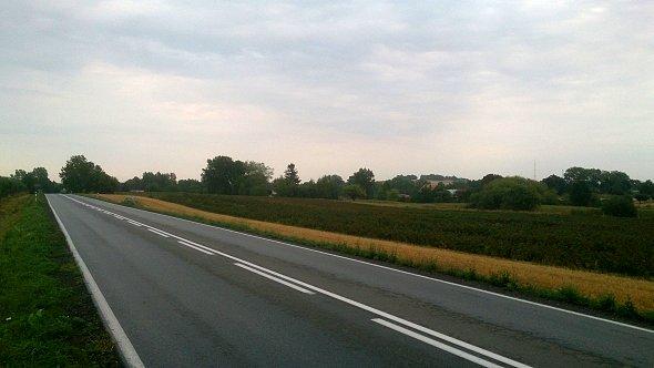 Mokre asfalty koło Piotrkowa