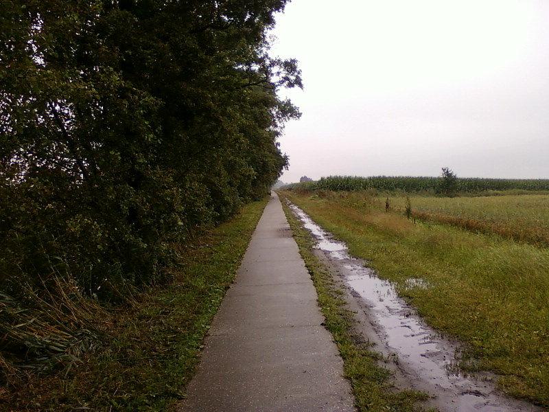 Część rowerowa na polnej drodze