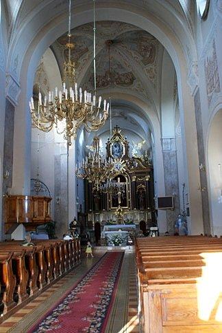 Wnętrze kościoła w Goniądzu