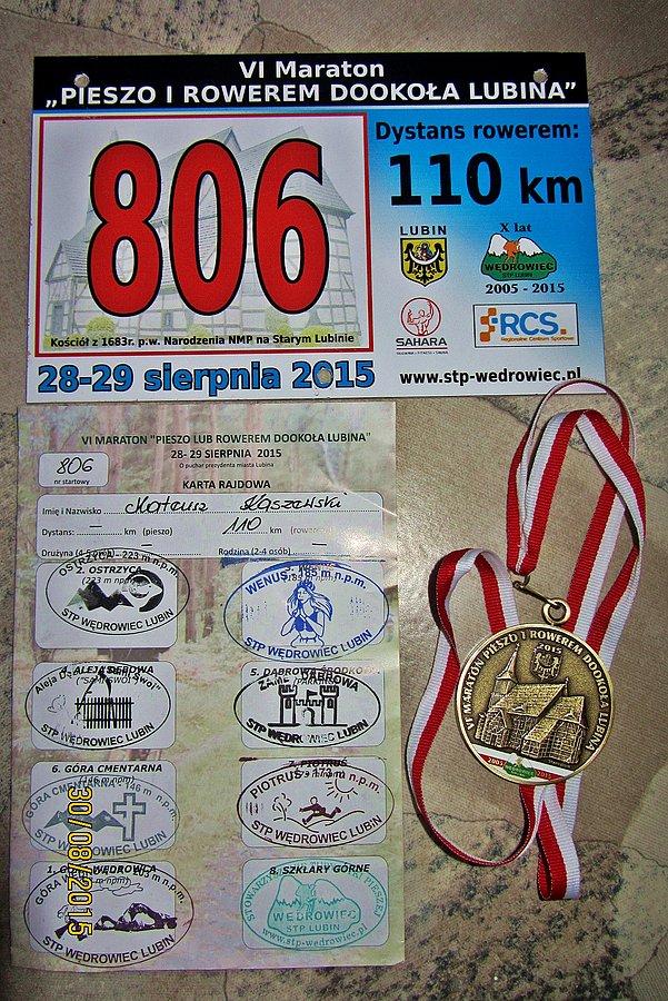 Numer startowy, karta z pieczątkami i medal :)