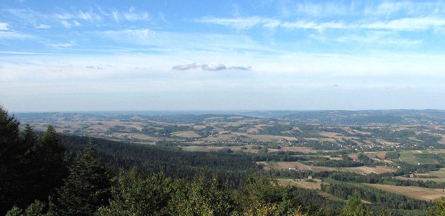 Pogórza i widok w stronę pradoliny Wisły