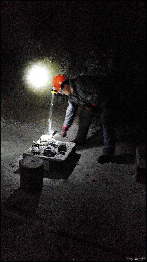 Kopalnia Soli w Wieliczce. Trasa Górnicza. Mój kruszak kruszy sól