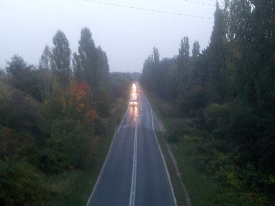 Widok z wiaduktu w ciągu ulicy Nasypowej