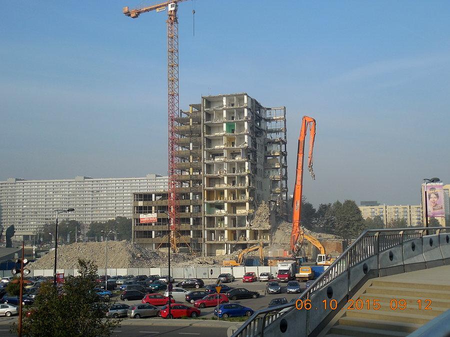 Rozbiórka w centrum Katowic