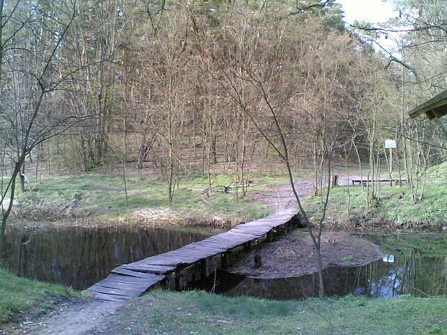 Mostek na żółtym szlaku nad Kanałem Łasica. Rzeopwa Góra. KPN