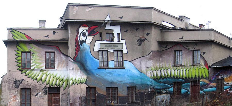 Graffiti budynku stacji Zabierzów
