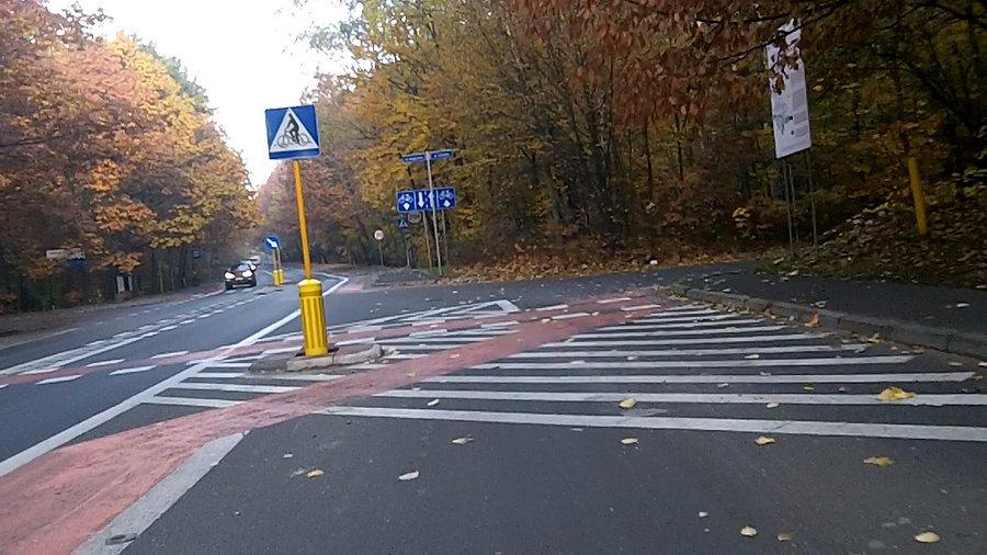 Kretyński pomysł ze znakiem i wysepką na środku rowerówki... - takie rzeczy tylko w Rudzie Śląskiej