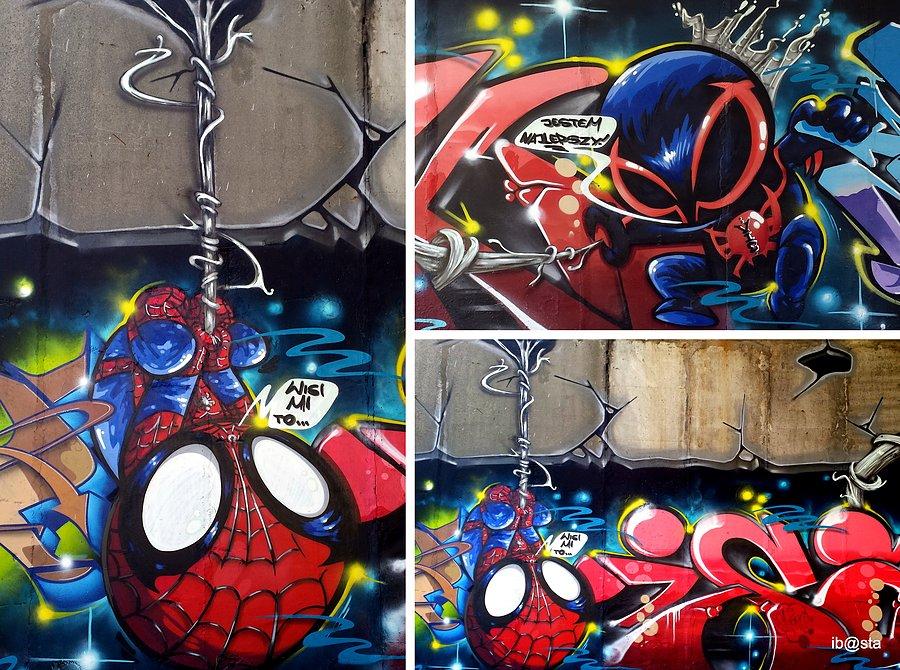 Spiderman, spiderman does whatever a spider can ;)