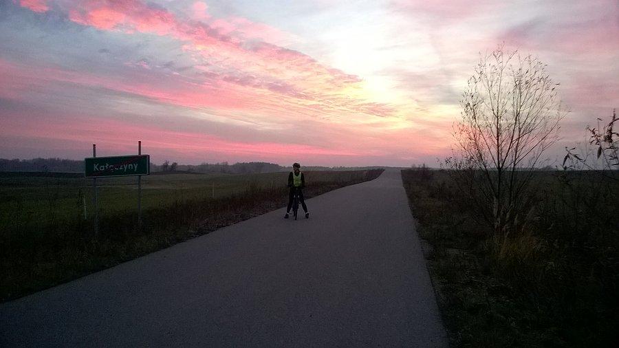 Piękne różowe niebo