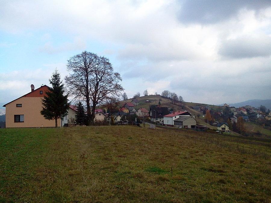 Wawrzaczów Groń i ostatnie domy w Polsce (Jaworzynka Łupienie)