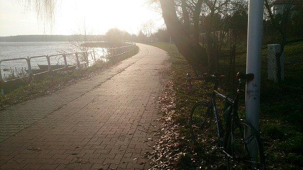 Rower przy ścieżce rowerowej