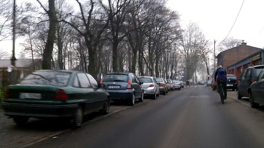 Rowerzystka w Bielszowicach