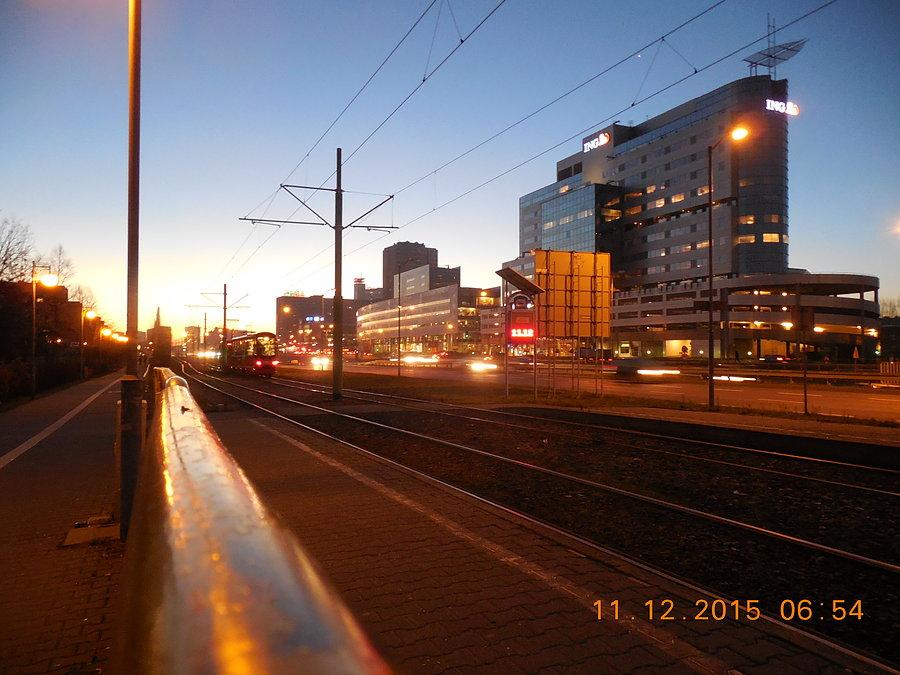 O poranku dojeżdżając do centrum Katowic