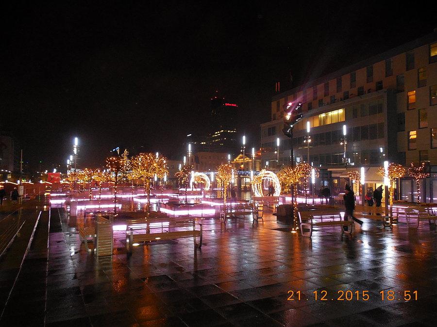 Centrum Katowic w świątecznej iluminacji