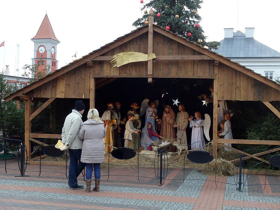 Warka. Szopka bożonarodzeniowa na Rynku