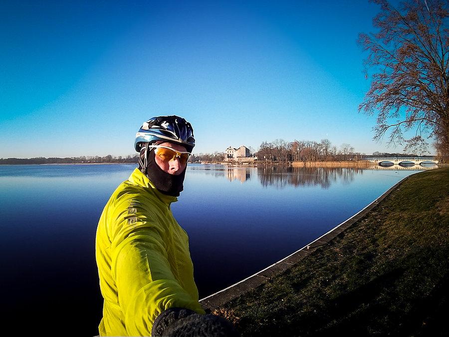 Ostatnie selfie z jeziorem Ełckim tuz przed wyjazdem do domu