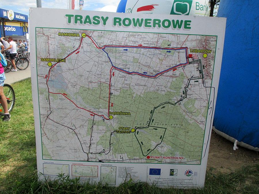 XXII Lubartowskie Święto Roweru: mapa tras