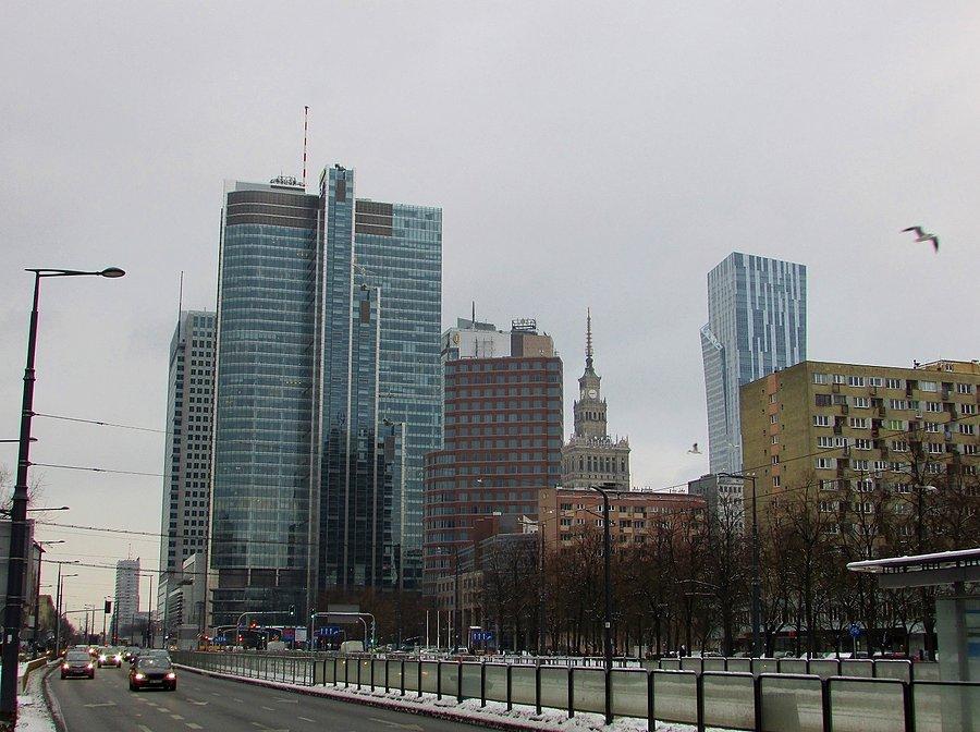 Widok z Prostej na Rondo ONZ