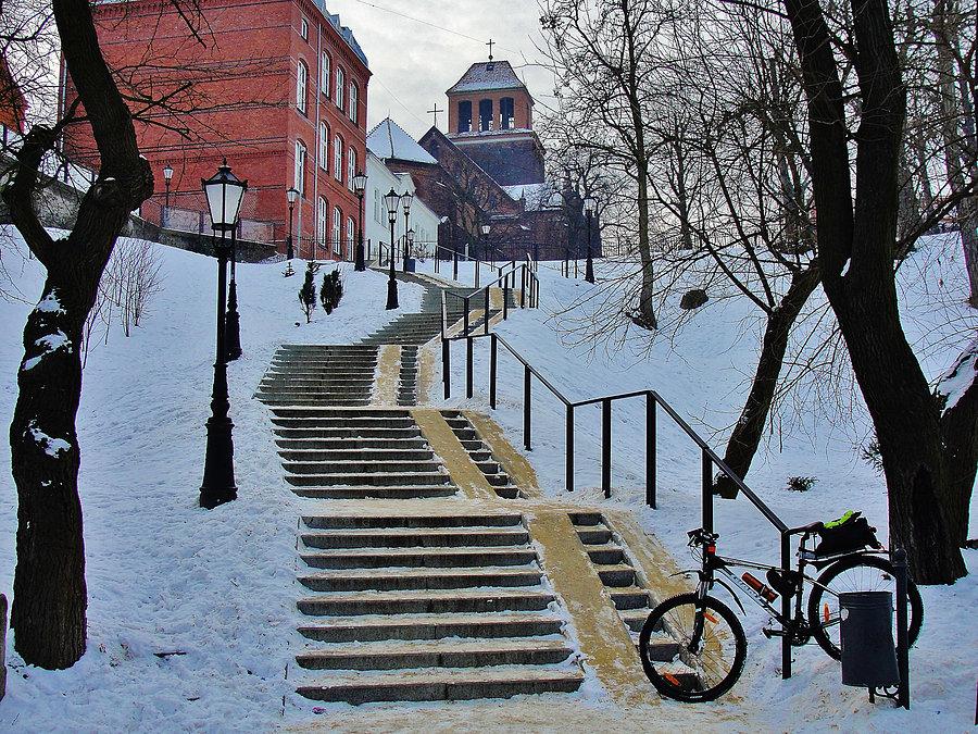 Tczew zimą. Starówka